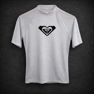 Roxy Womens Rash Guard Swim Shirt White Size‎ L UPF 50+ Vacation Beach Surf Girl